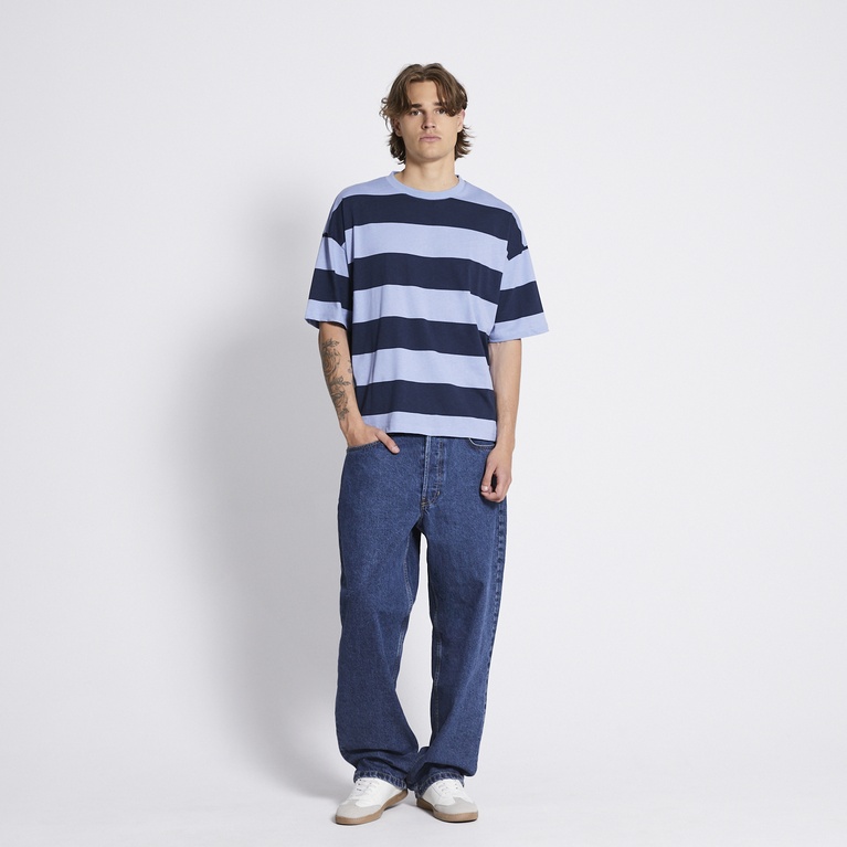 Printed boxy tee "Mikael Printed" Blue